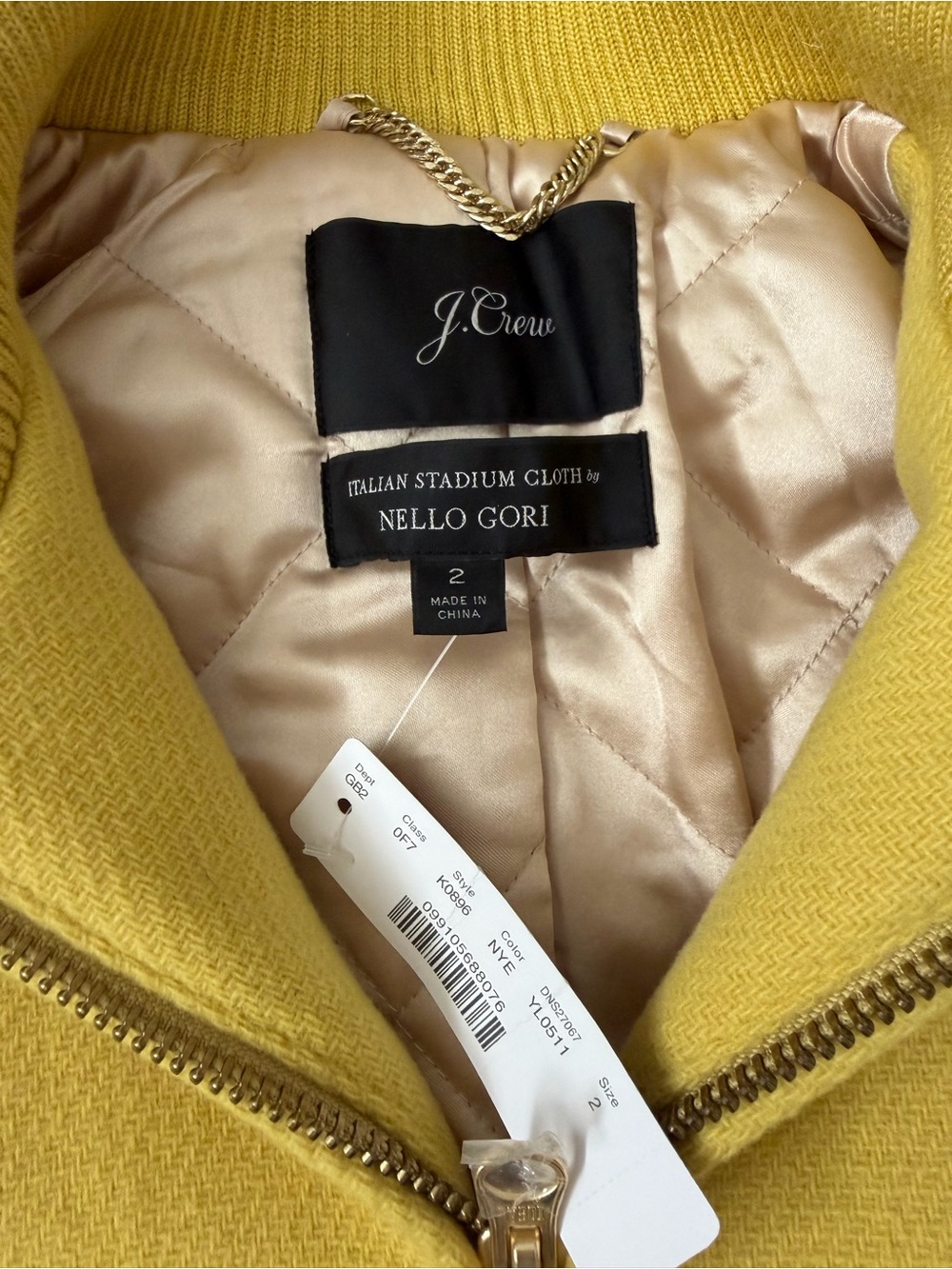 NEW J. Crew Yellow Lodge Coat Size 2 - Picture 3 of 11